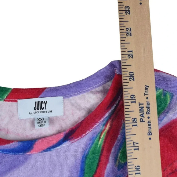 NWT Juicy Couture Marbled Sherbert Short Sleeve Towel Terry Cloth Shirt Size XXL - Picture 5 of 7